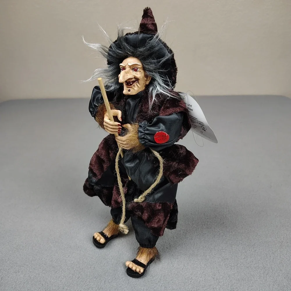 Vintage Halloween Witch Decoration Light Up Eyes + Laugh CREEPY German NOS Works